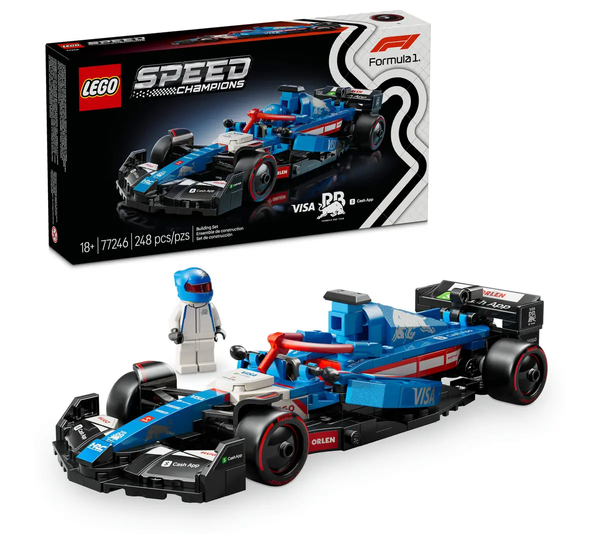 Lego Speed Champions Visa Cash App Rb Vcarb 01 F1 Race Car Kit - 248 Pieces 1