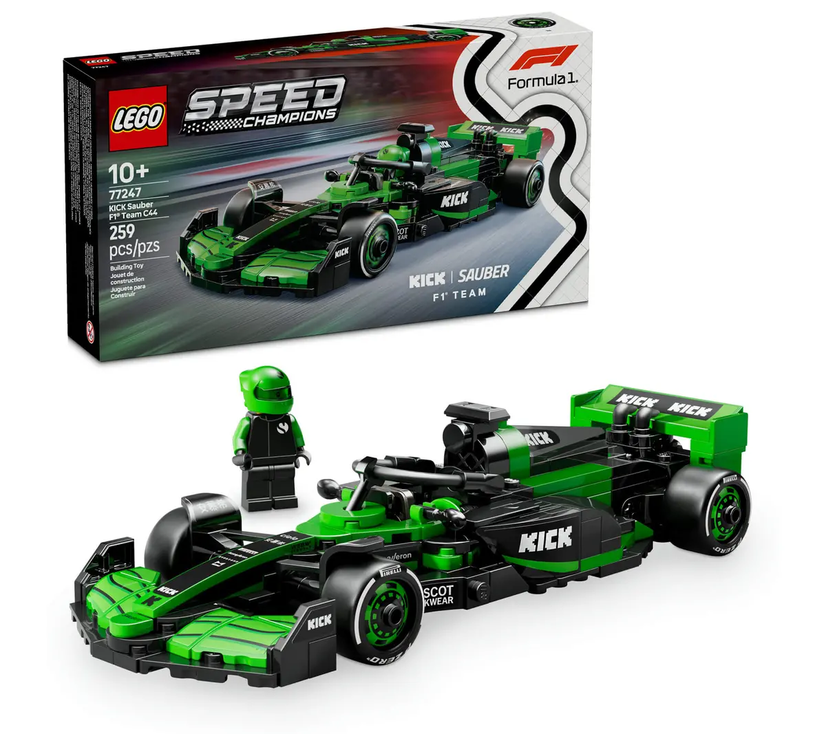 Lego Speed Champions Kick Sauber F1 Team C44 Race Car Toy Vehicle 77247 1