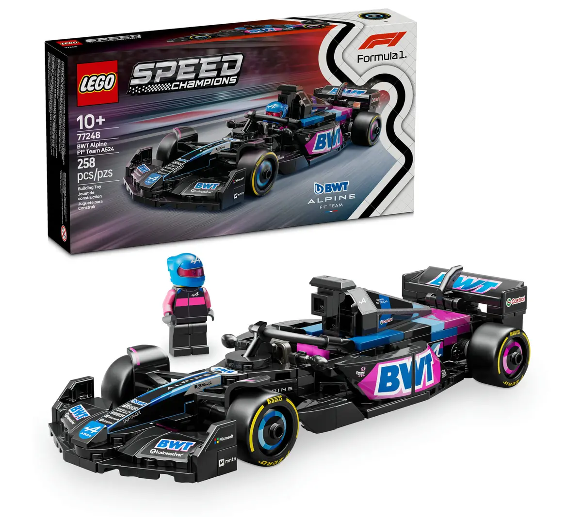 Lego Speed Champions Bwt Alpine F1 Team A524 Race Car Building Set - 258 Pieces 1