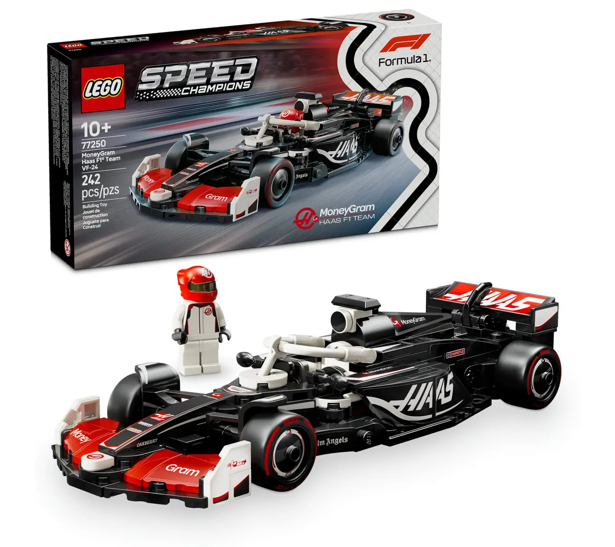 Lego Speed Champions Moneygram Haas F1 Vf-24 Race Car Model Kit 1