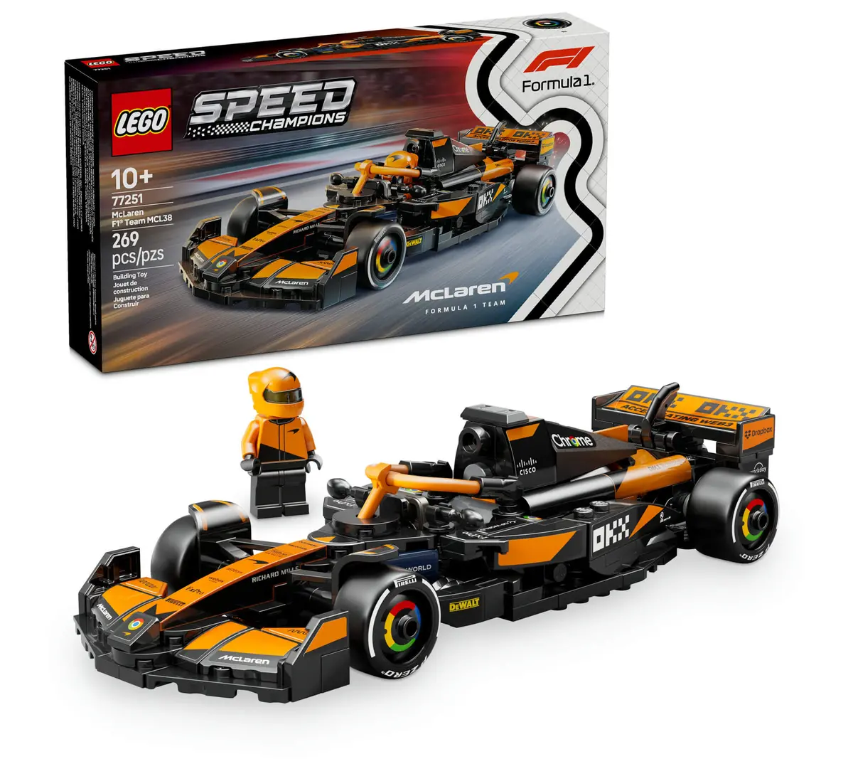 Lego Speed Champions Mclaren F1 Team Mcl38 Race Car 269-Piece Set 1