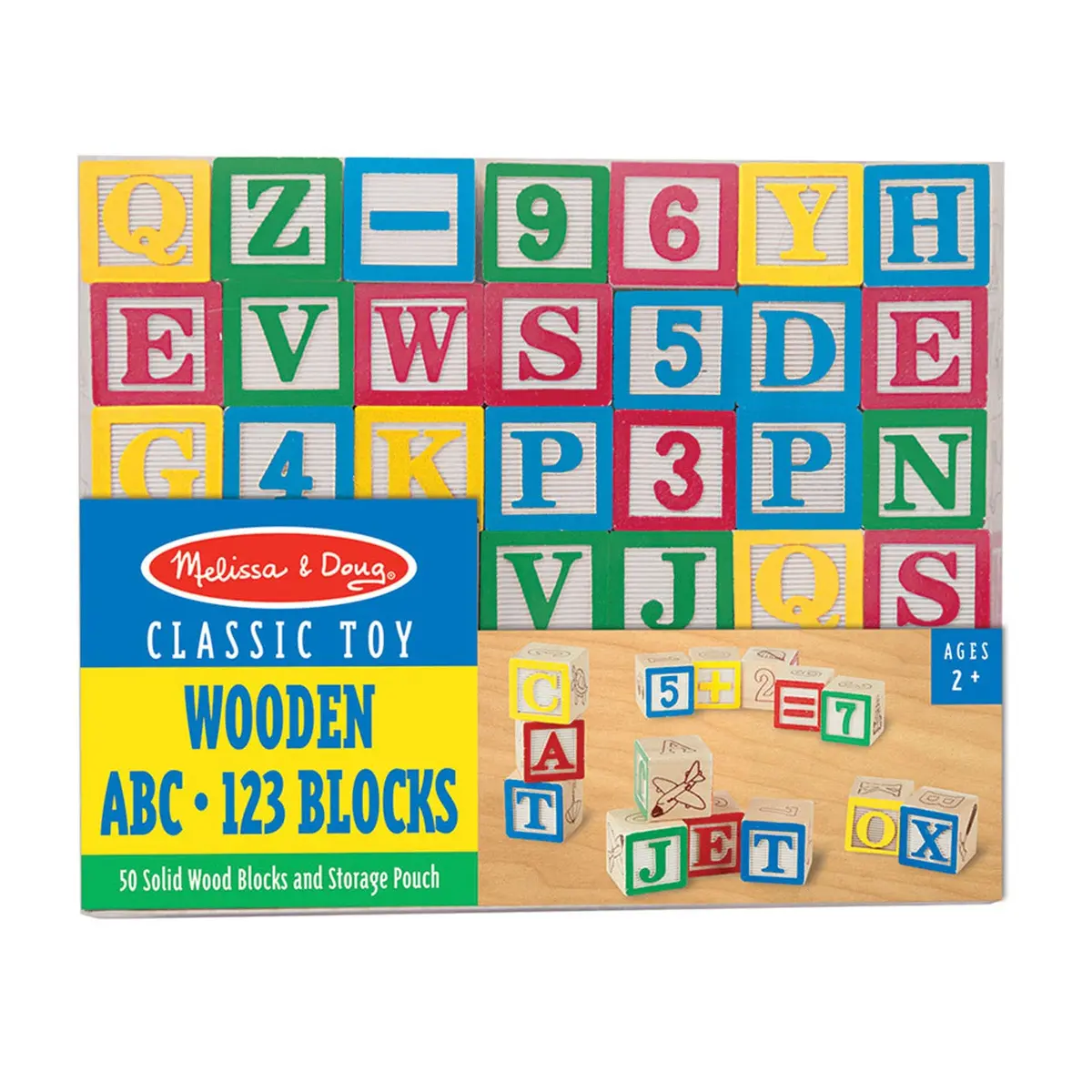 Melissa & Doug Wooden Abc/123 Block Set - 50 Piece Educational Toy 1