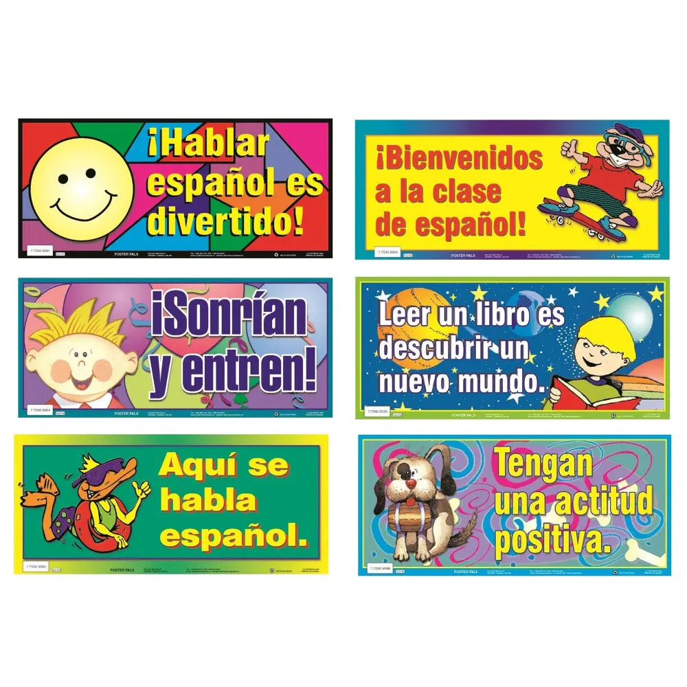 Poster Pals Spanish Language Educational Teaching Posters - Set Of 6 1