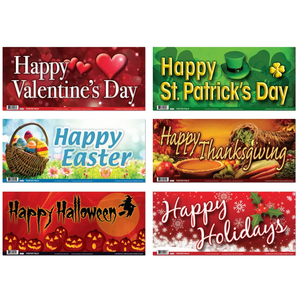 Poster Pals 6-Piece English Special Occasions Educational Posters Set 1