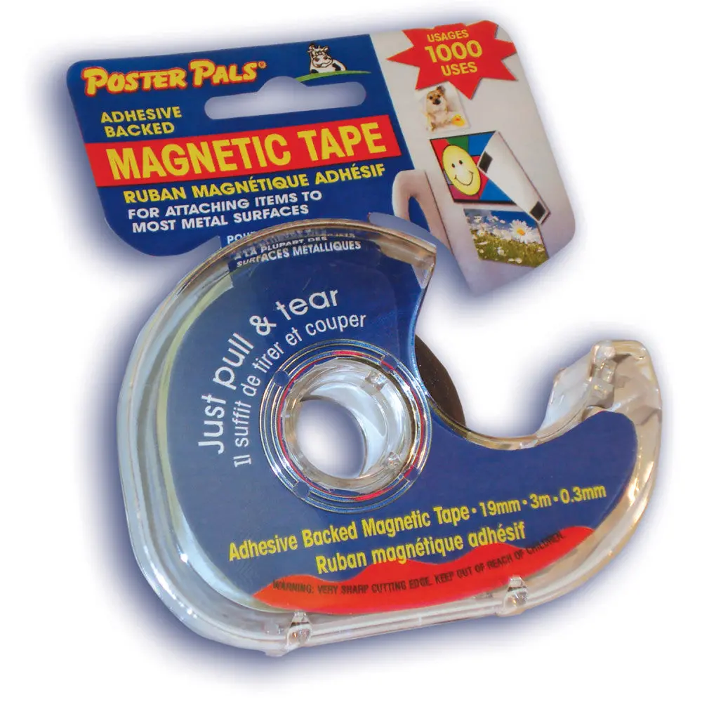 Poster Pals Magnetic Self-Adhesive Tape With Dispenser And Cutter - 2 Pack 1