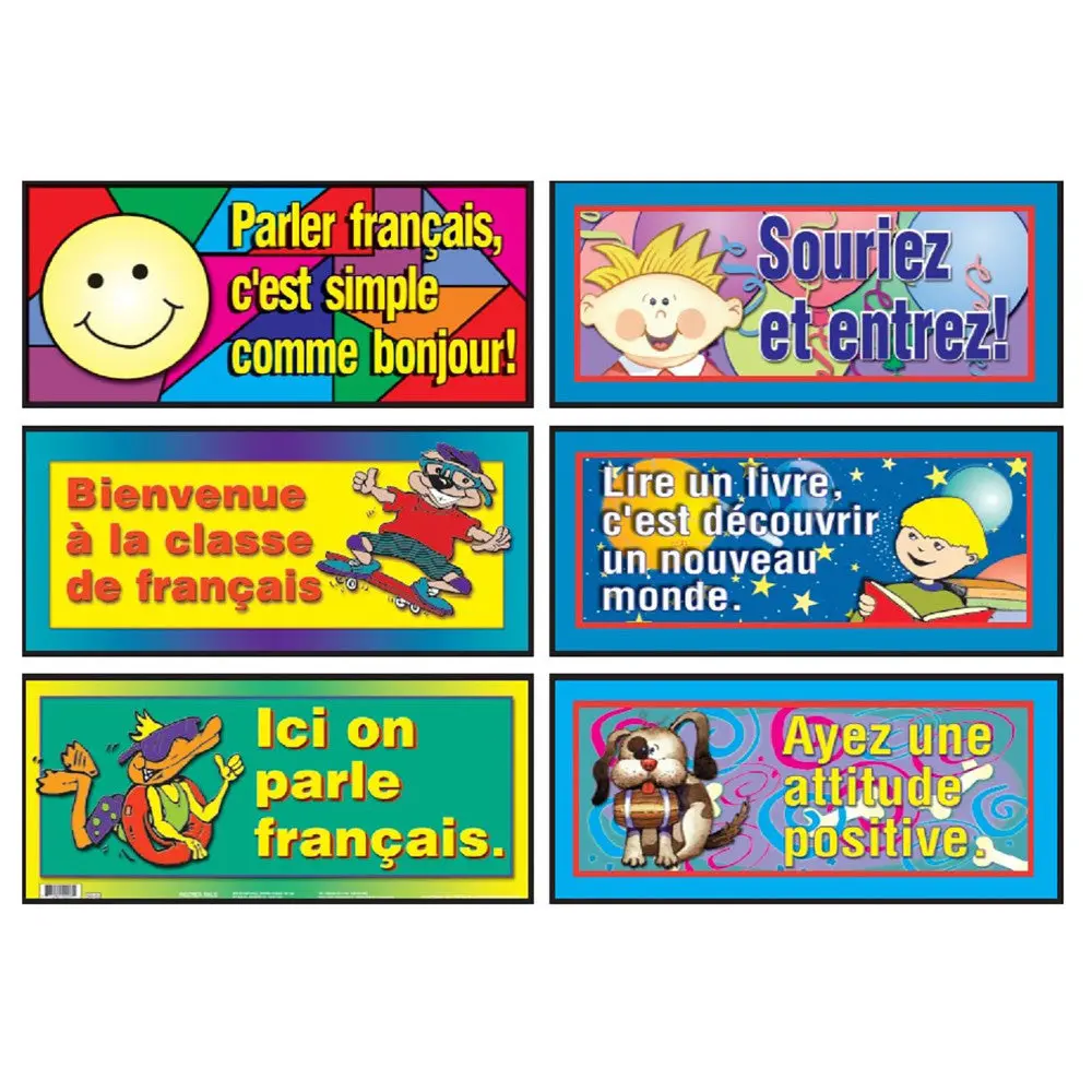 Poster Pals French Language Educational Set - 6 Teaching Posters 1