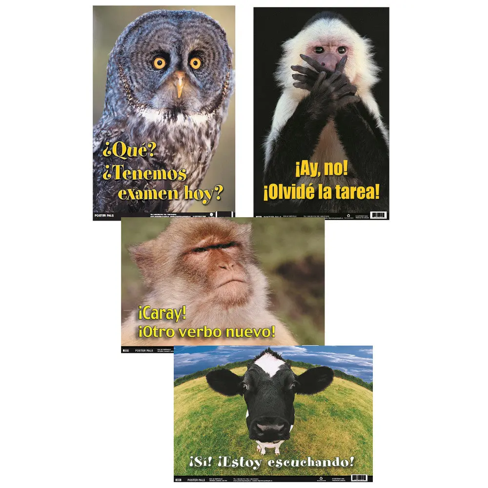 Poster Pals Spanish 4-Piece Educational Poster Set 1