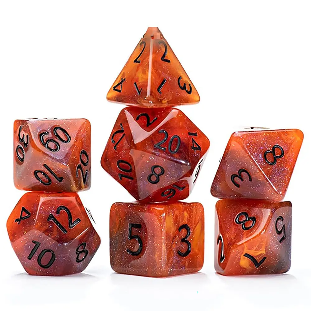 Gate Keeper Games Aether Dice: Fireball - 7Pc Rpg Dice Set 1