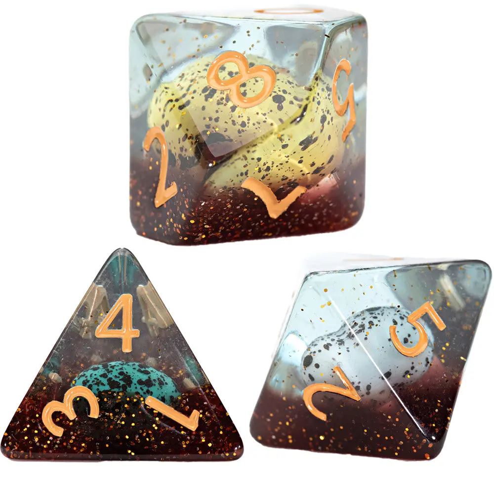 Gate Keeper Games Dinosaur Eggs Inclusion Dice - 7Pc Rpg Set 1