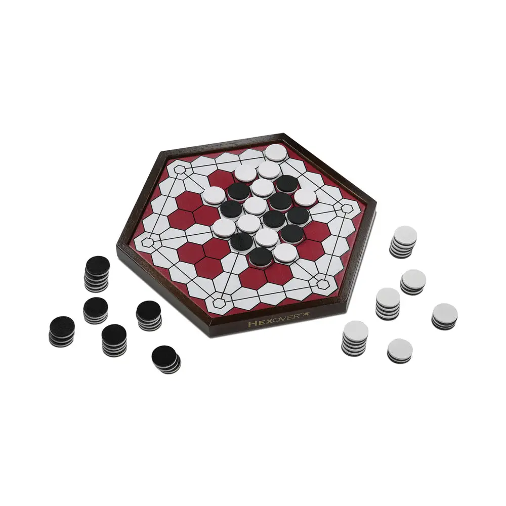 Hexover Strategy Board Game With Reversible Disks 1