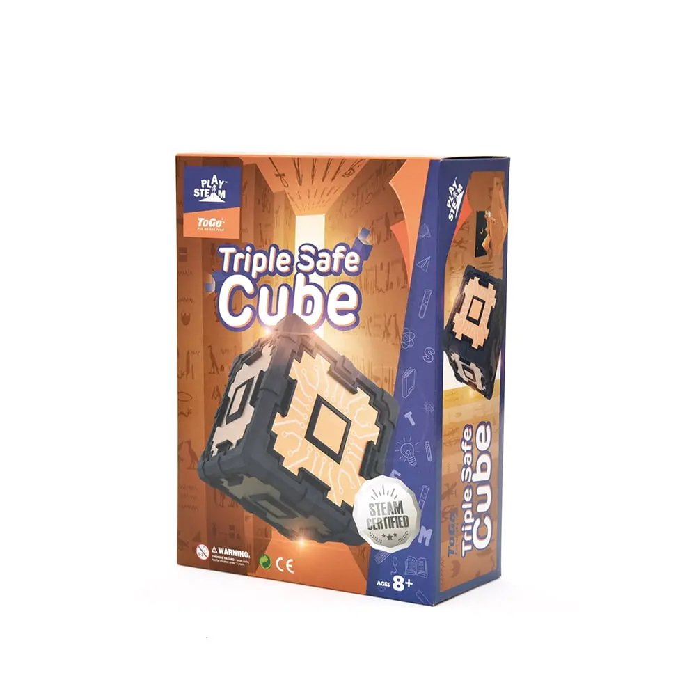 Playsteam Triple Safe Cube - Stem Puzzle Safe With Combination Lock 1