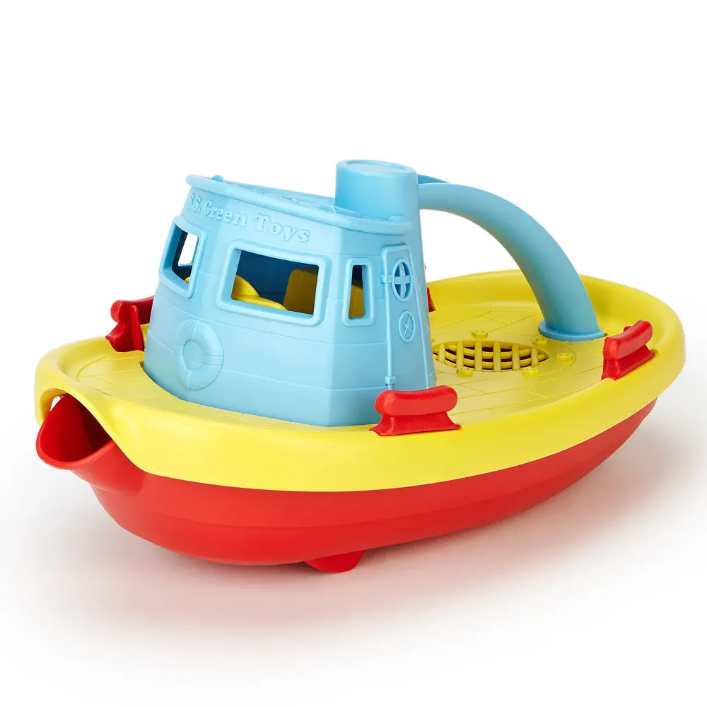 Green Toys My First Tugboat - Blue Top, Floating Bathtime Fun Toy For Toddlers 1