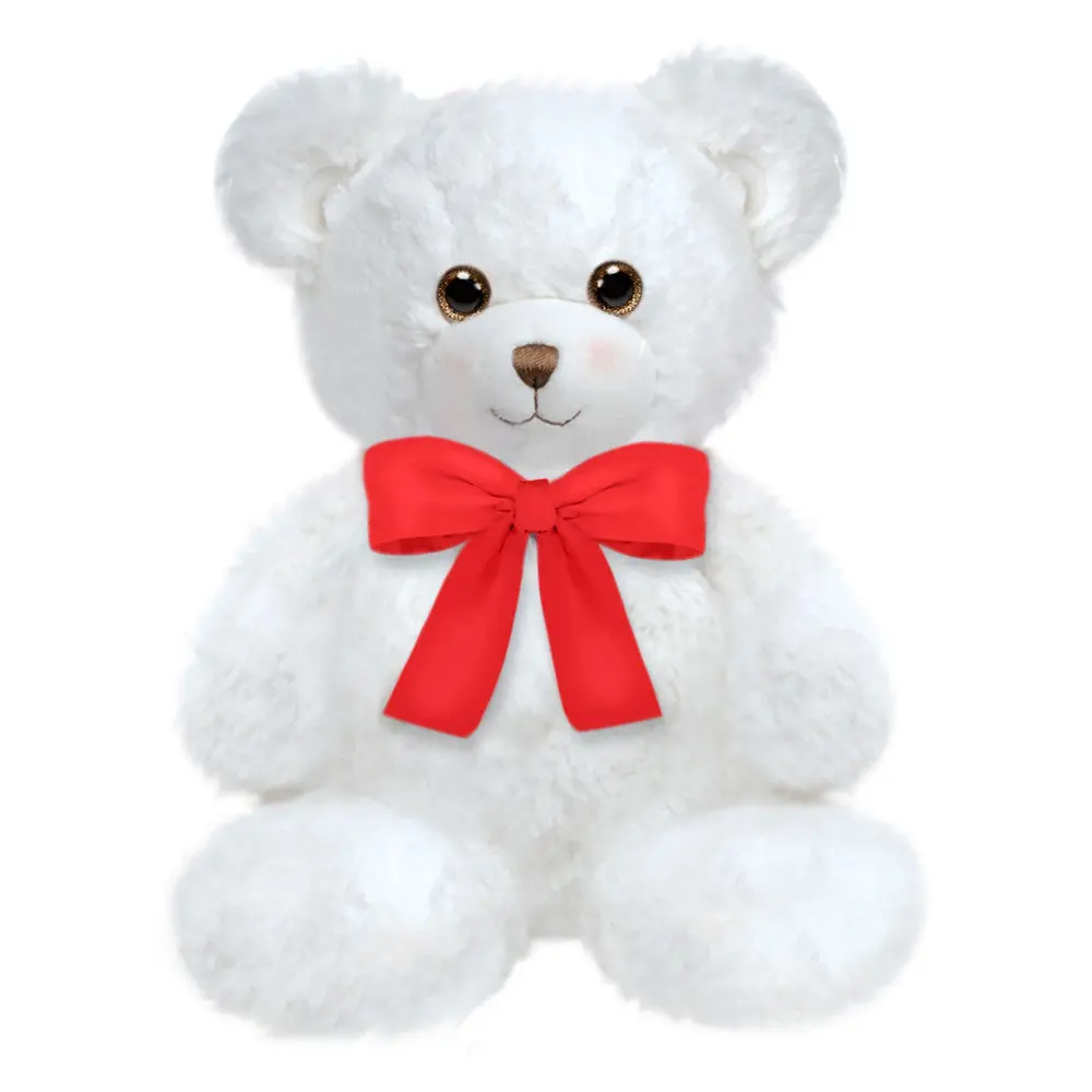 First And Main 10 Inch Valentine Bear - Dena With Pink And Purple Bow 1
