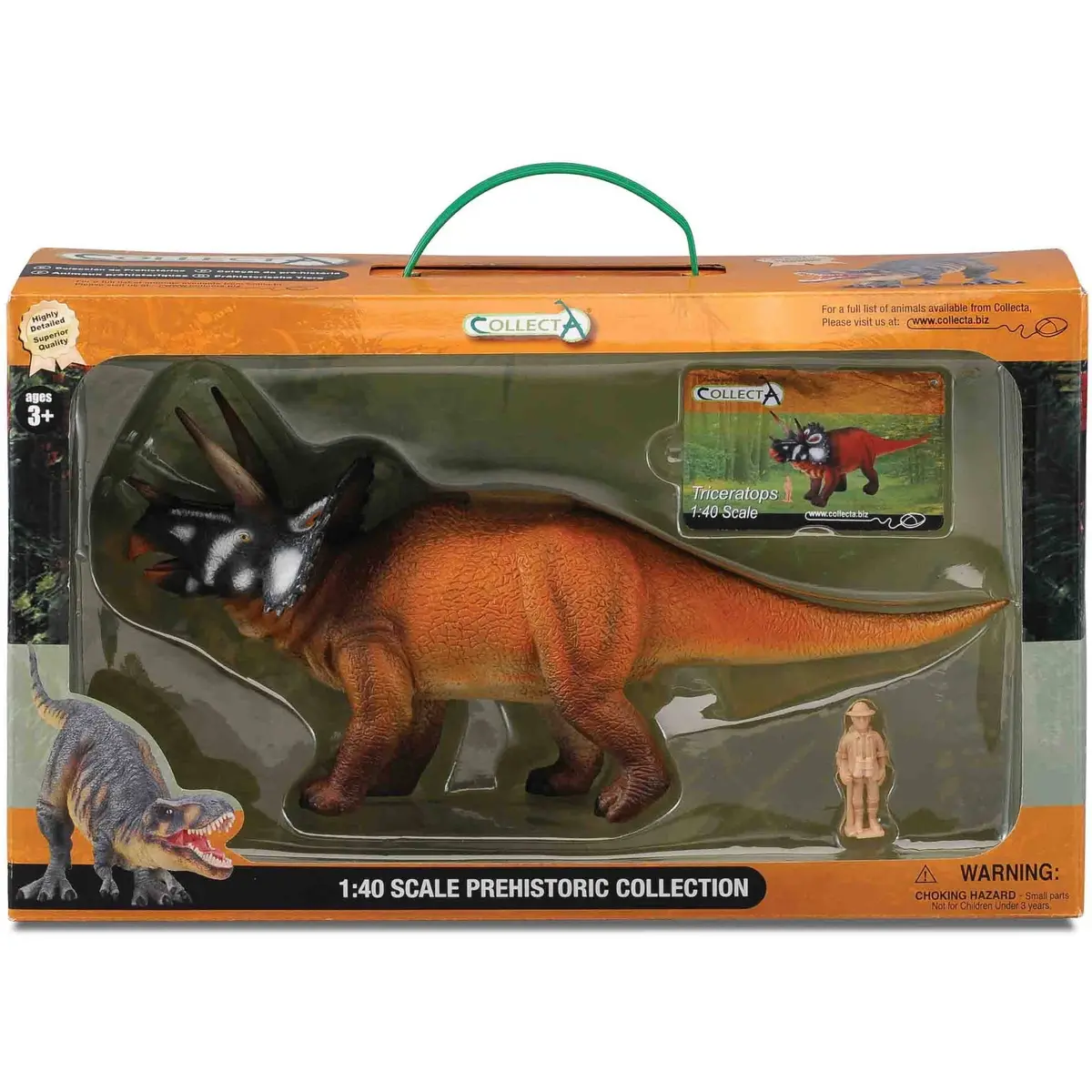 Collecta Hand-Painted Triceratops 1/16 Scale Action Figure In Window Box 1