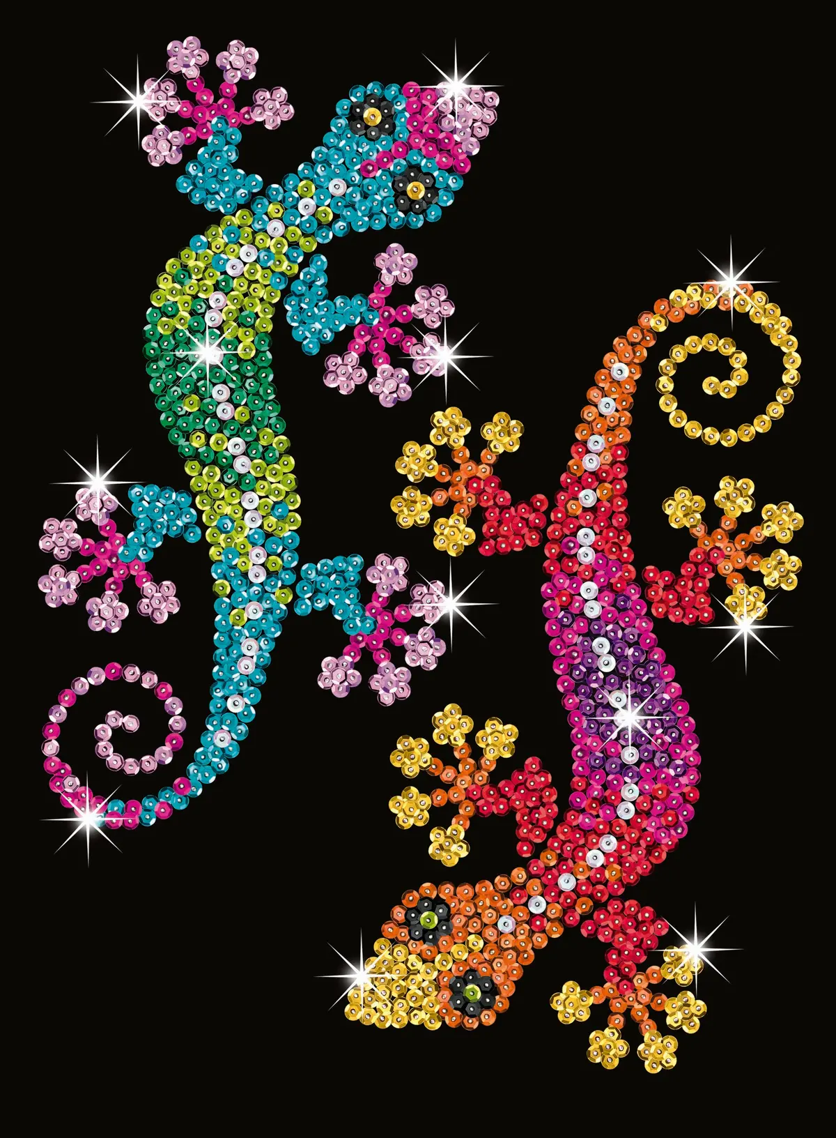Sequin Art Blue Collection Shimmering Geckos Craft Kit - Blue 1