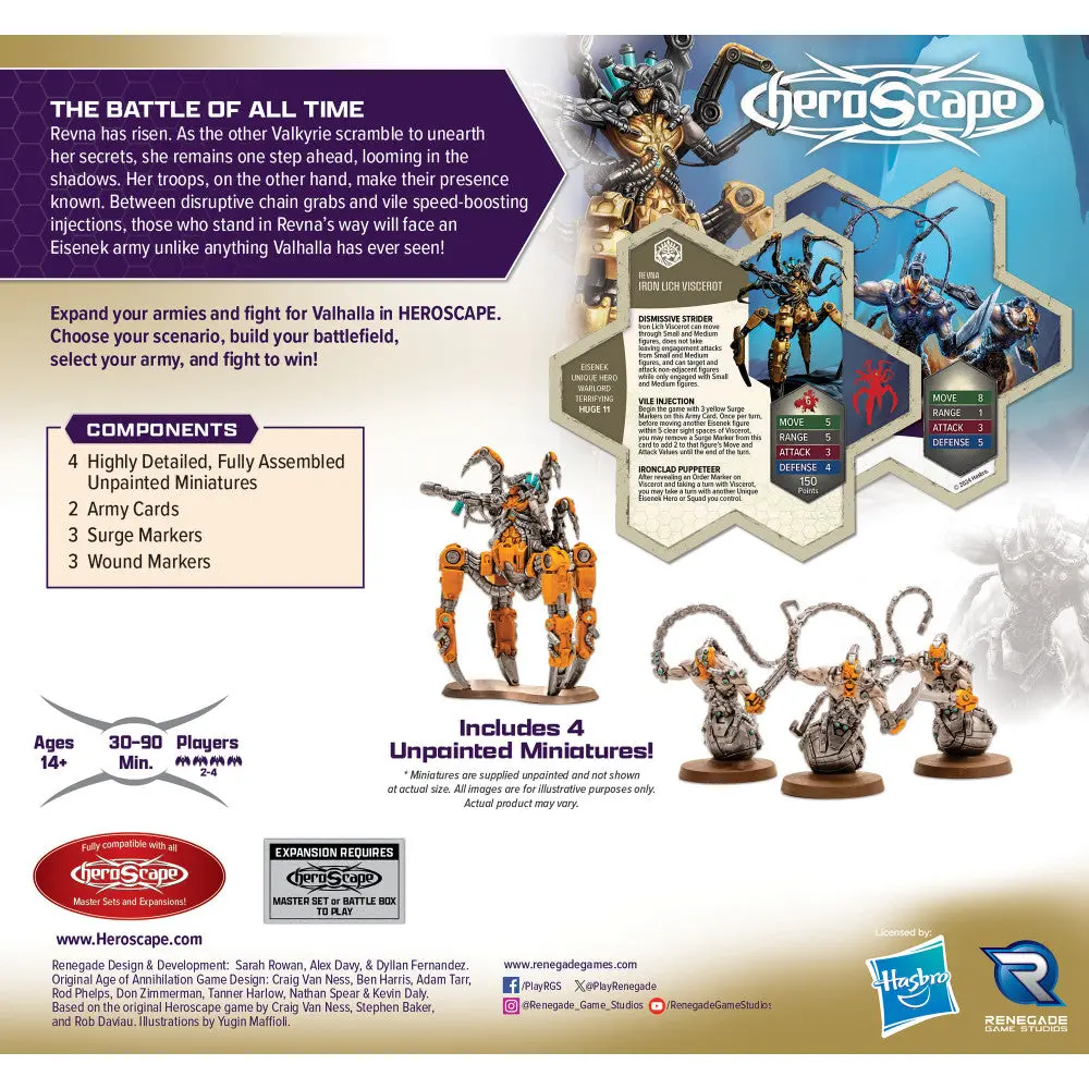 Renegade Heroscape: Revna’S Rebuke Iron Lich & Necrotech Wraithriders Expansion 2