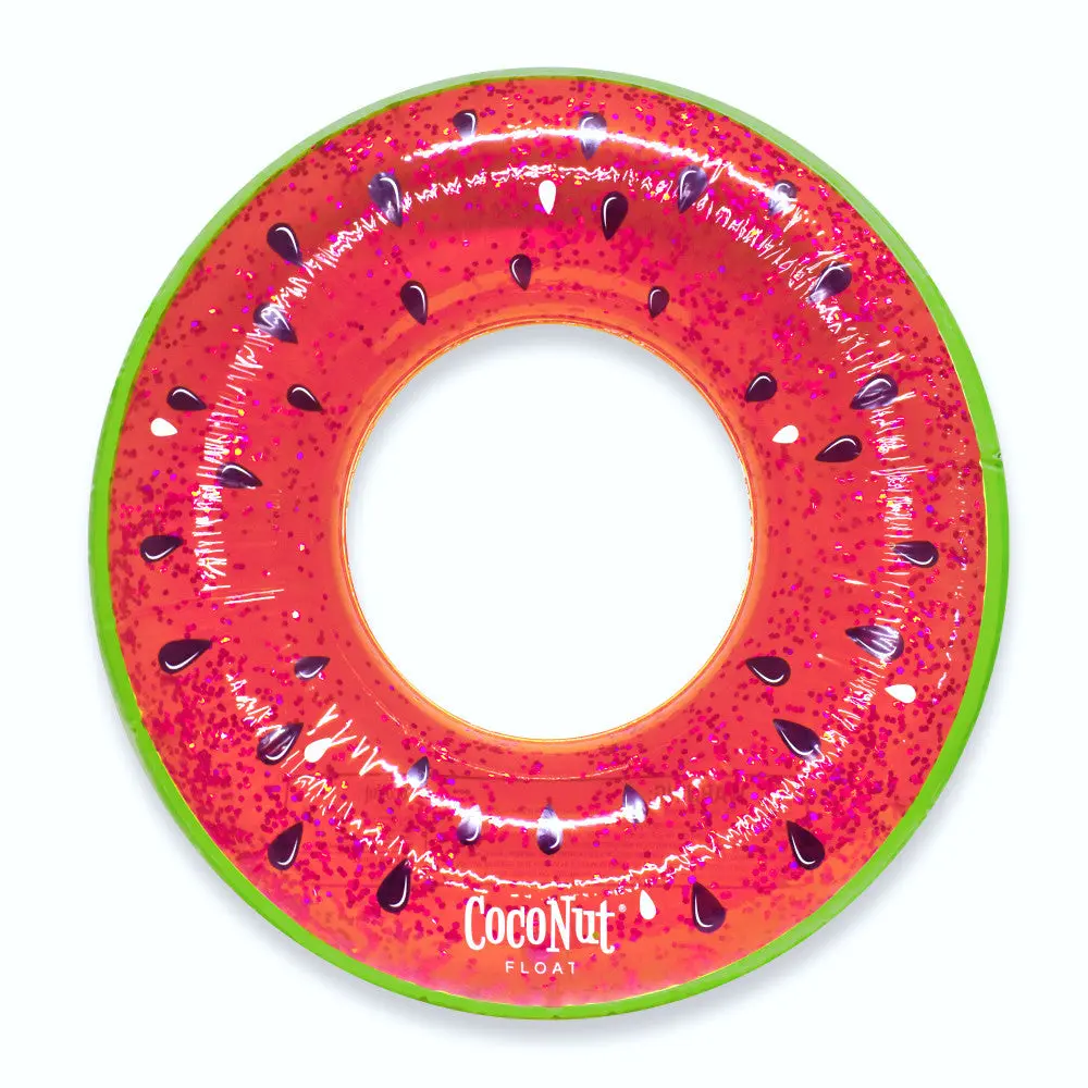 Coconut Float Watermelon Glitter 42" Inflatable Pool Ring 1
