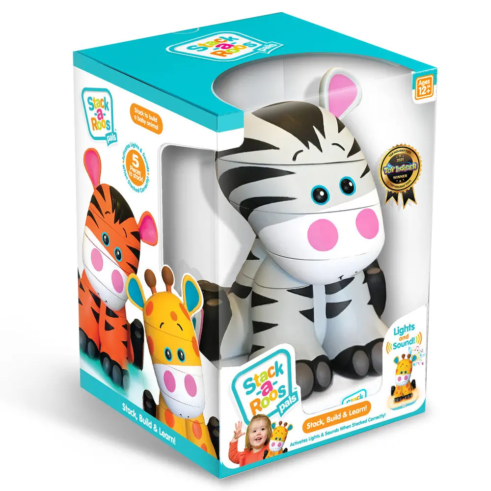 Stack-A-Roos Pals: Baby Zebra - Interactive Stacking Toy With Lights And Sounds 1