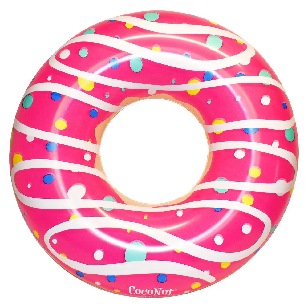 Coconut Float Pink Sprinkled & Glazed Donut 48" Inflatable Pool Ring 1