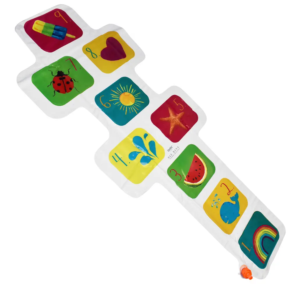 Rae Dunn Hopscotch Water Sprinkler Game - Inflatable Backyard Toy For Kids Age 5+ 1