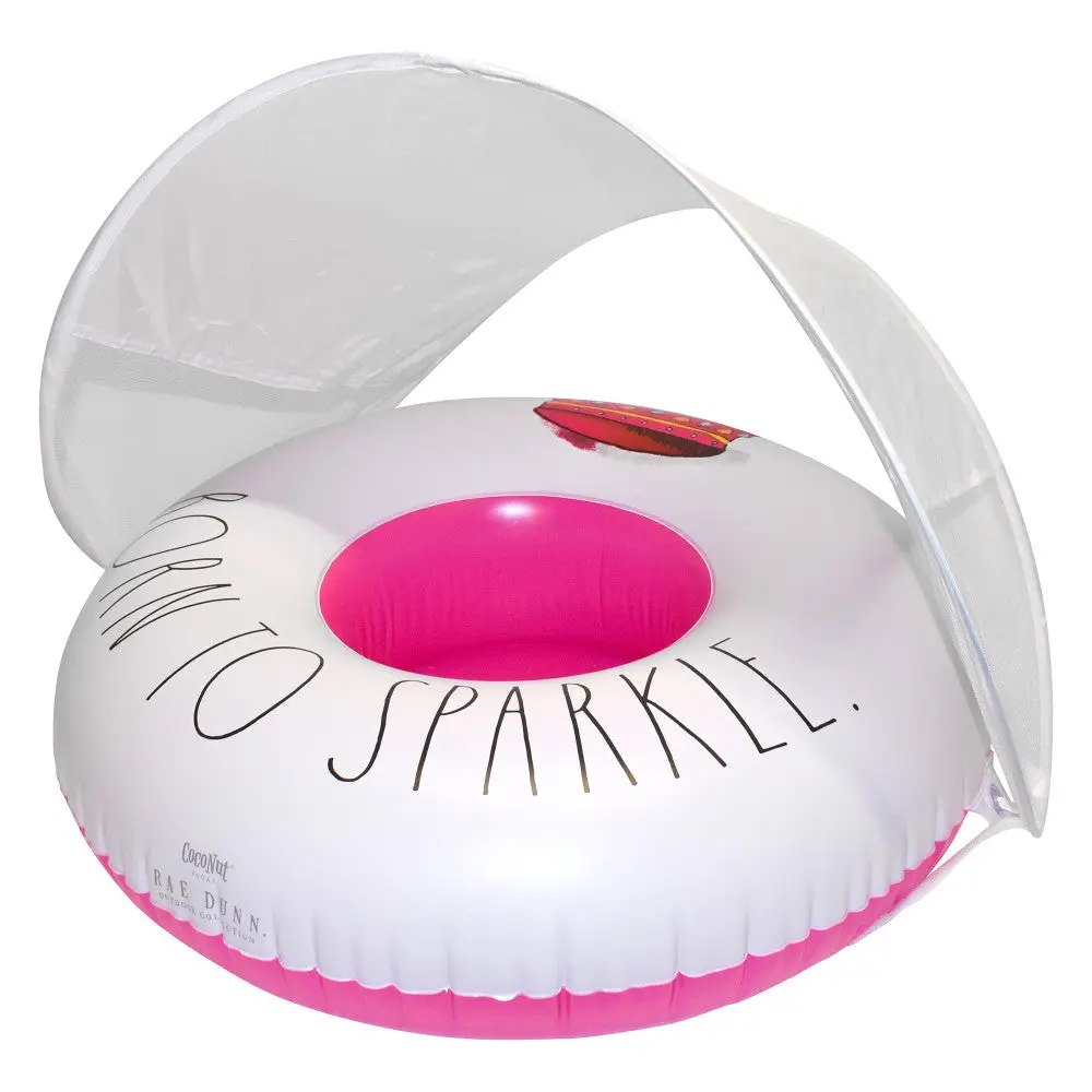 Rae Dunn 27" Born To Sparkle Inflatable Toddler Float With Canopy By Coconut 1