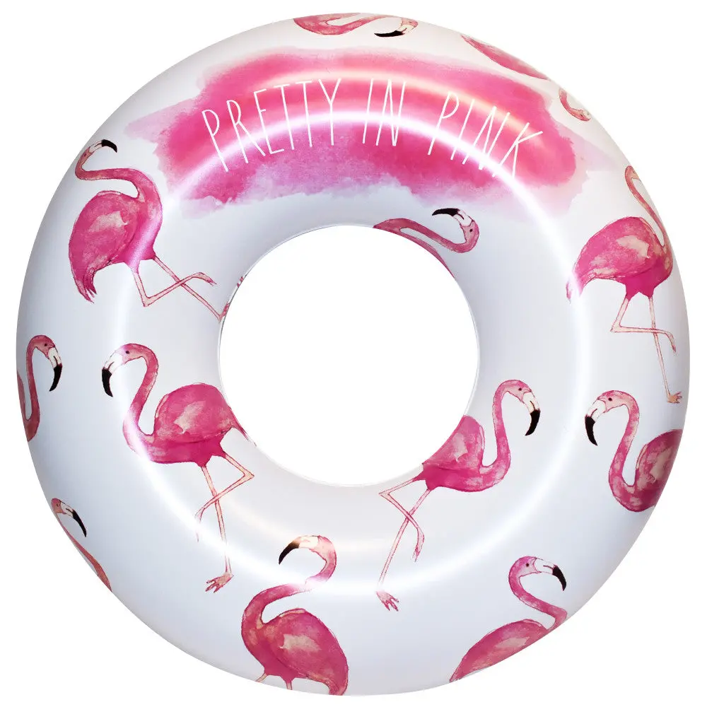 Rae Dunn Jumbo 48" Flamingo Ring Float - Durable Inflatable Pool Tube 1