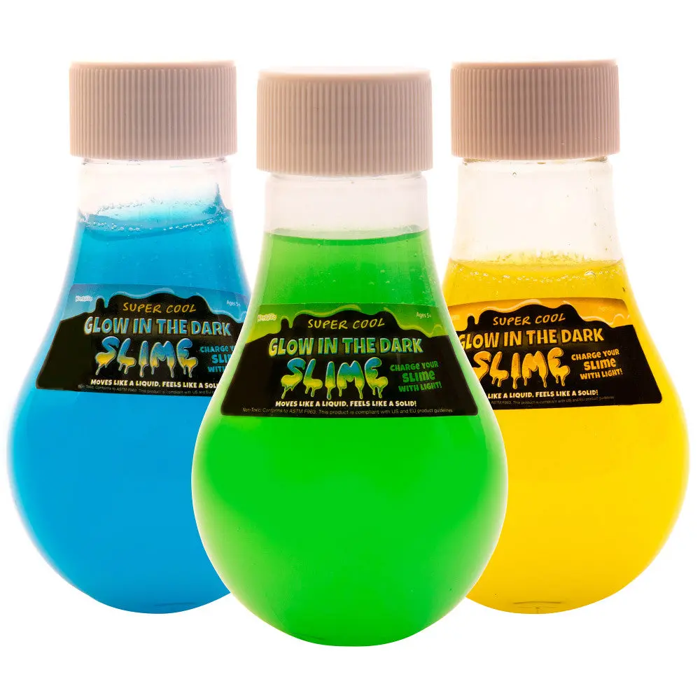 Super Cool Slime Glow-In-The-Dark Kit - Blue, Yellow & Green, Pack Of 3 1