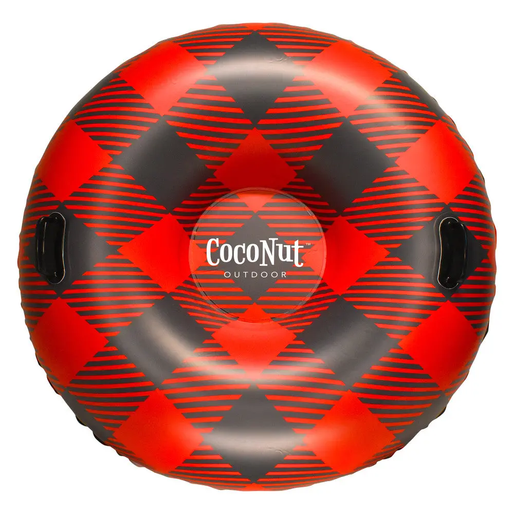 Coconut Outdoor Buffalo Plaid 48" Jumbo Snow Tube - Red & Black 1