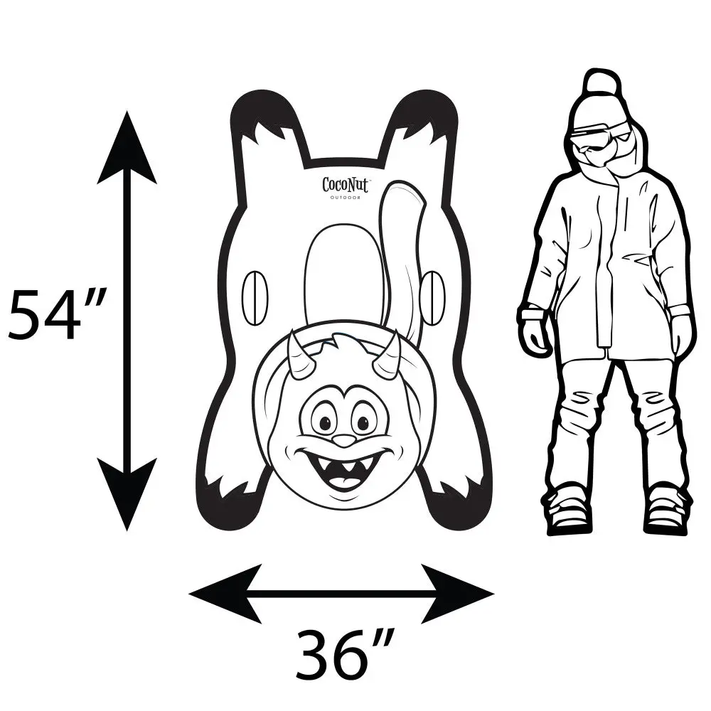Coconut Outdoor Yeti Racer Inflatable Snow Sled 54X36 Inches 2