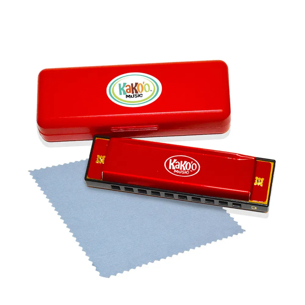 Kako'o Classic Red Metal Harmonica - Key Of C 1