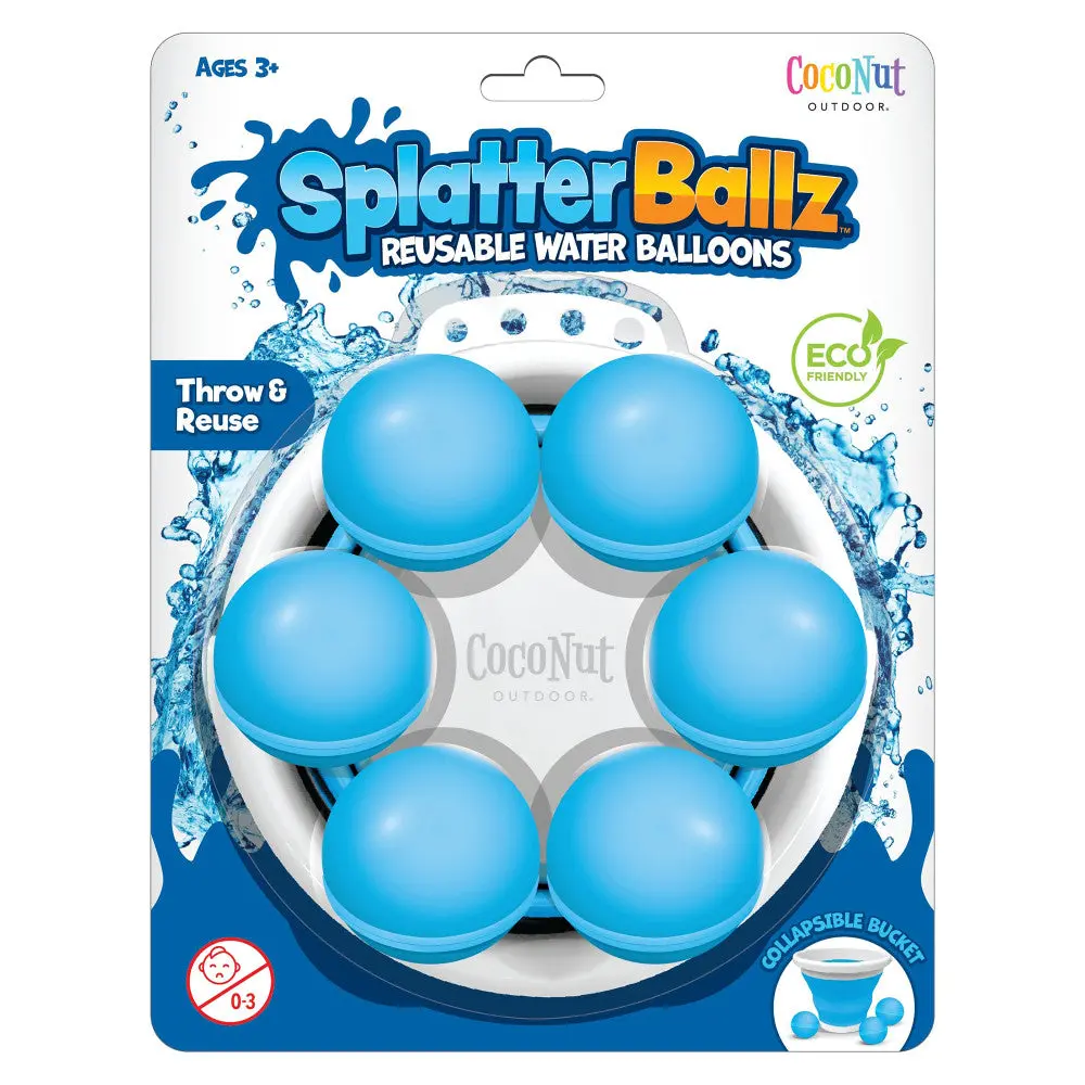 Coconut Outdoor Splatterballz Magnetic Water Balloon Battle Kit - Blue, Outdoor Games For Kids 5+ 1
