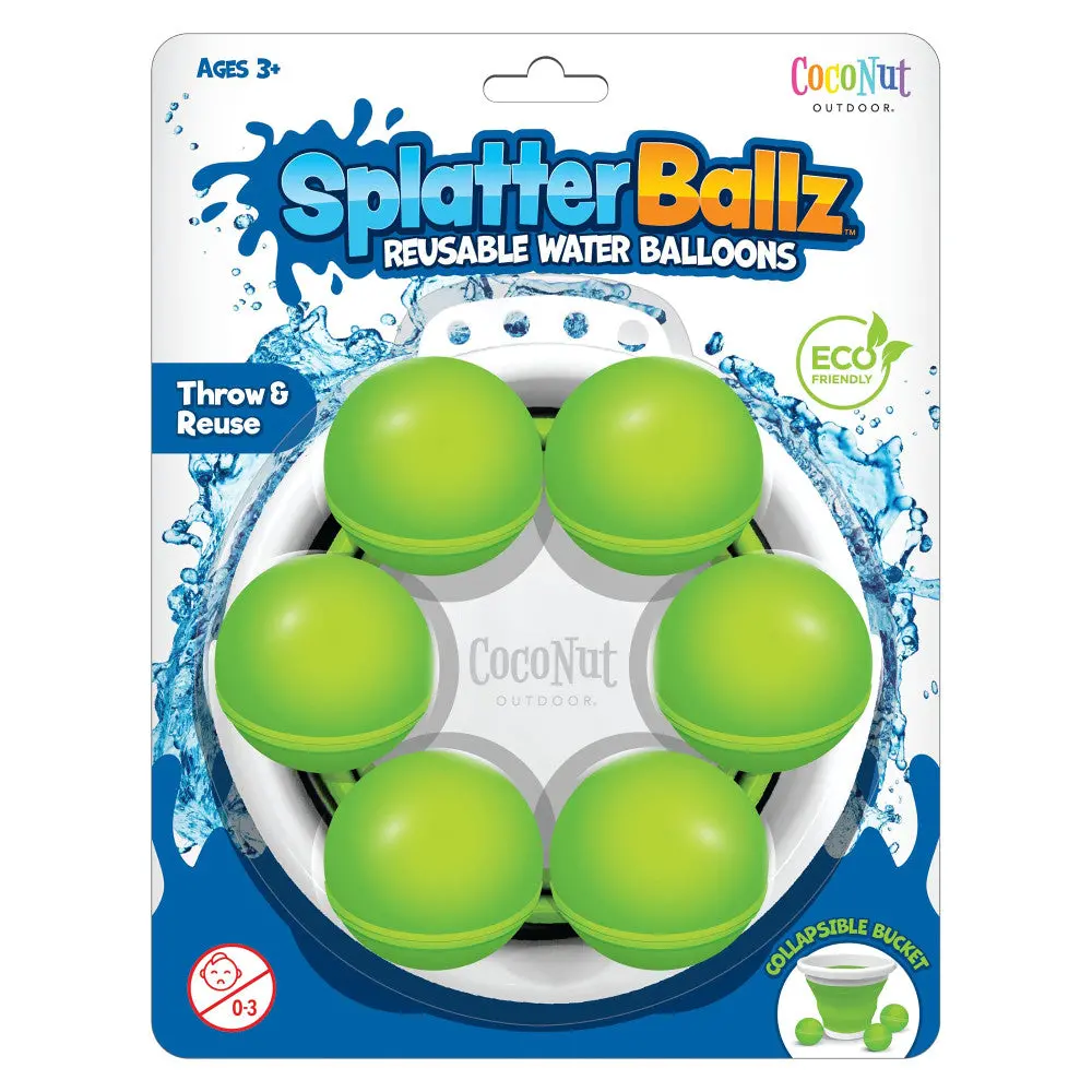 Coconut Outdoor Splatterballz Magnetic Water Balloon Battle Kit - Green, Outdoor Games For Kids 5+ 1