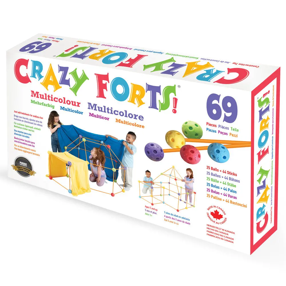 Everest Toys Crazy Forts! 69-Piece Fort Building Set - Multicolor For Ages 5+ 1