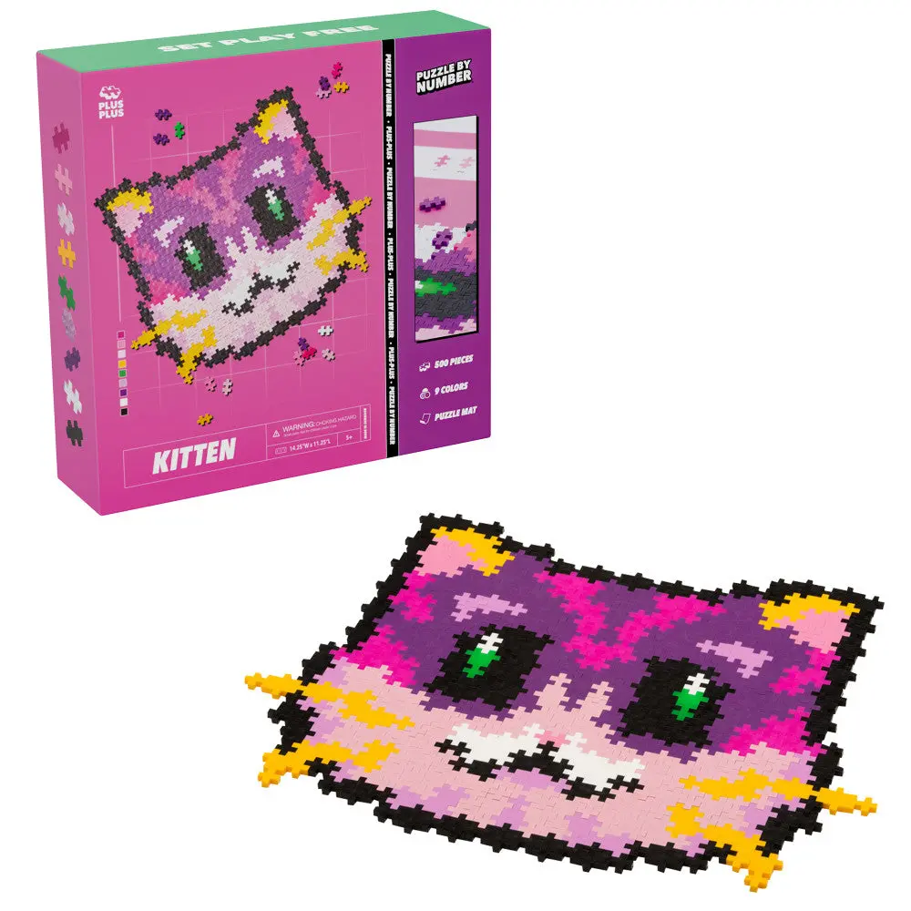 Plus-Plus Kitten Puzzle By Number - 500 Pc, Ages 5+ 1