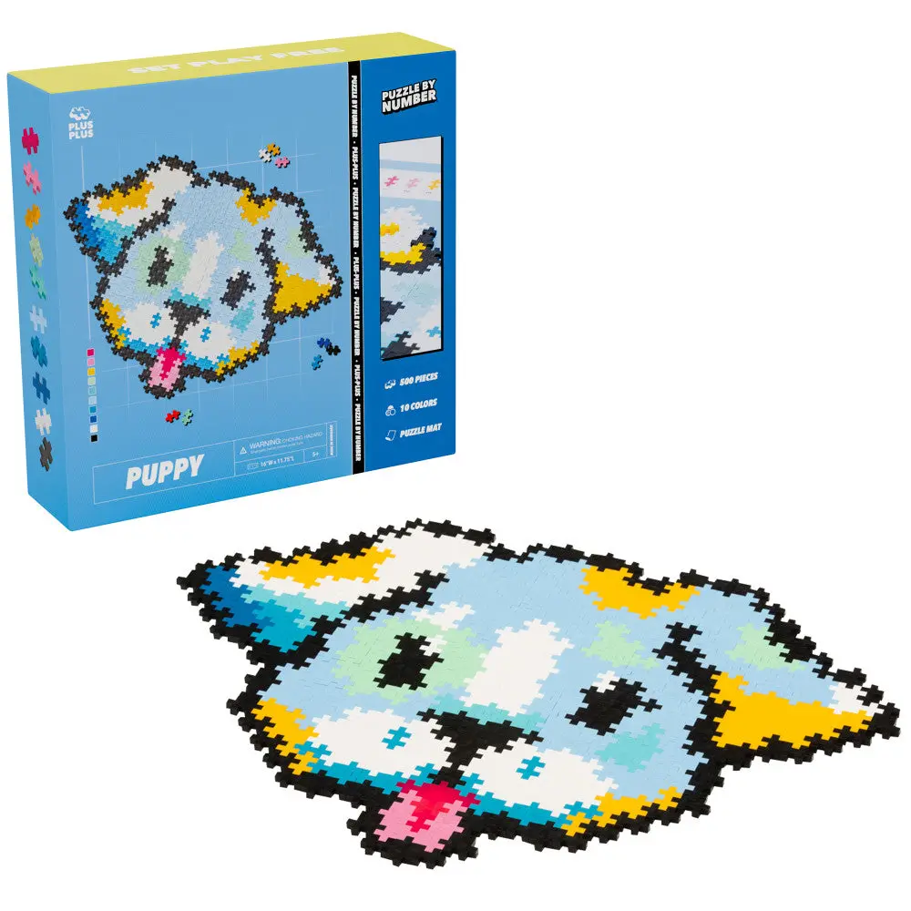 Plus-Plus Puzzle By Number Puppy - 500 Piece Construction Set For Kids Ages 5+ 1