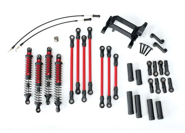 Trx-4 - Long Arm Lift Kit (Red Tra8140r) Links Shocks Cables Driveshafts Traxxas 1