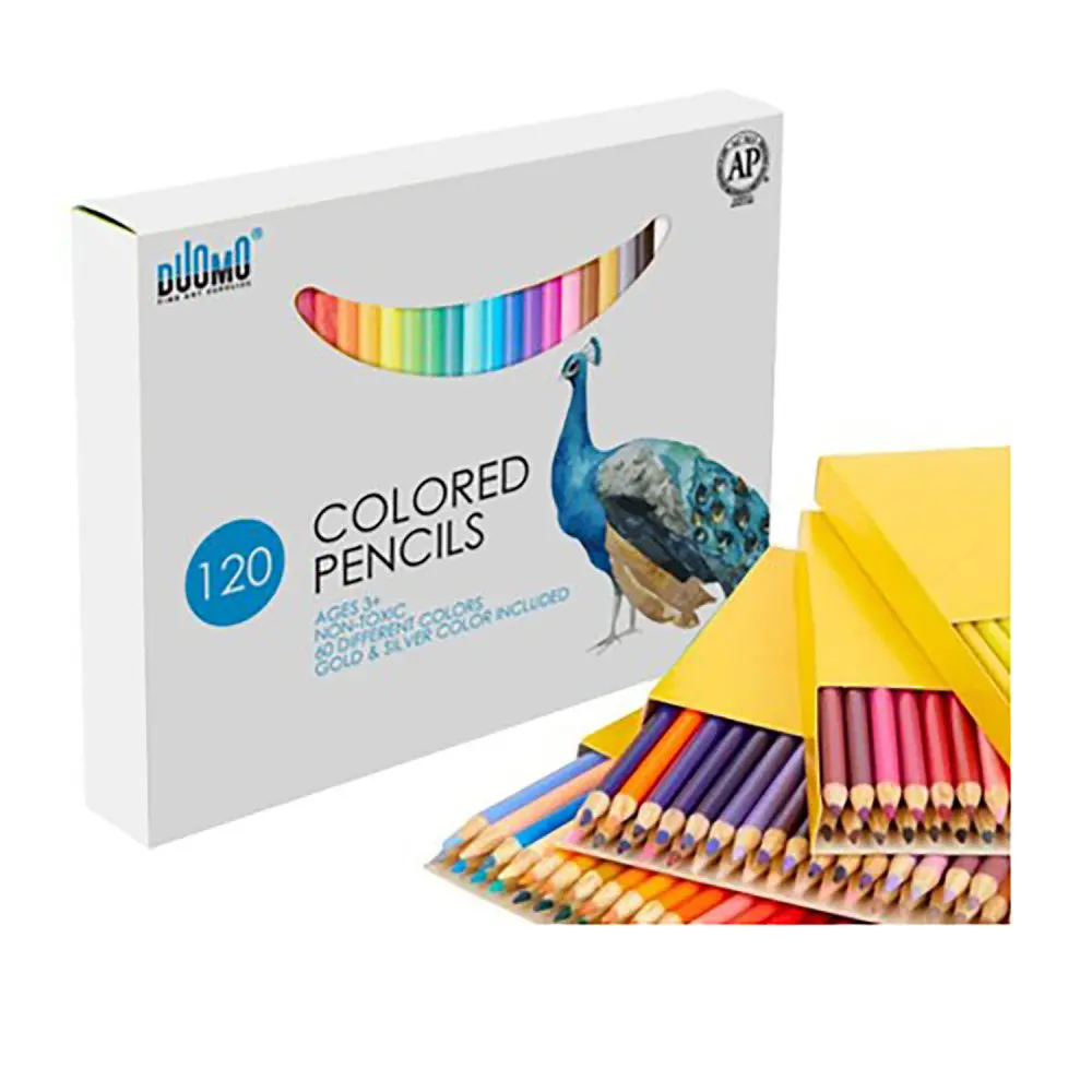 Duomo Fine Arts Premium 120-Piece Colored Pencils Set - 60 Unique Colors 1