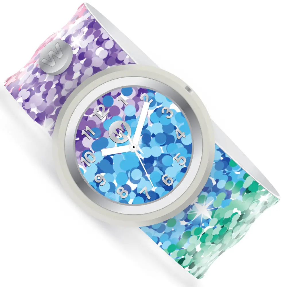 Watchitude Kids' Slap Watch Sassy Sequins - Rainbow Silicone Strap 1