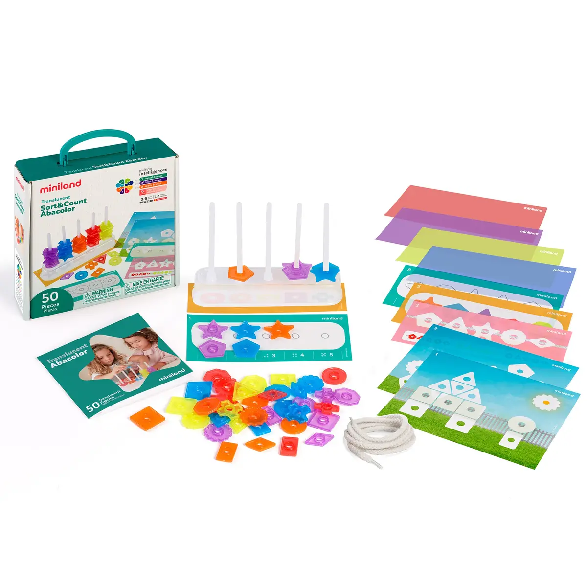 Miniland Educational Translucent Sort & Count Abacolor - Interactive Learning Toy 1