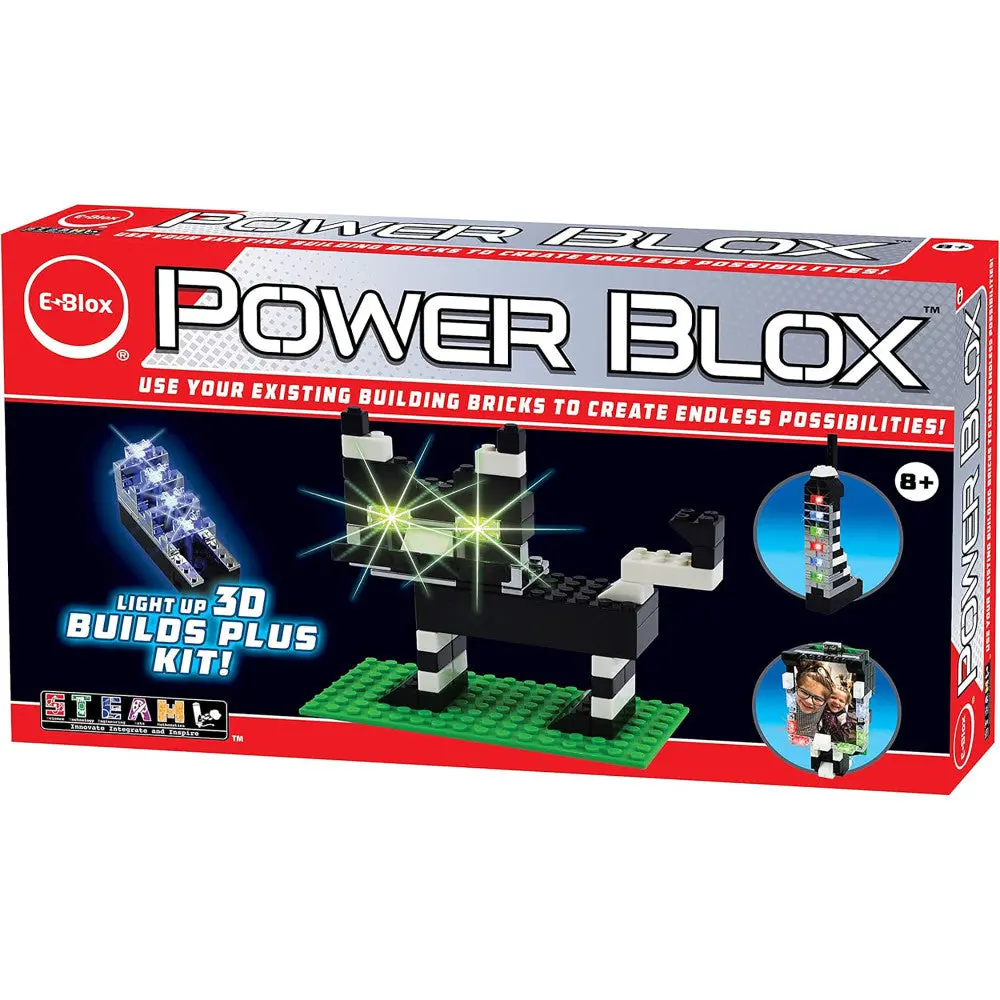 E-Blox Power Blox Build Your Own Glowing Cat Sculpture - 3D Light-Up Creative Kit For Kids 8+ 1