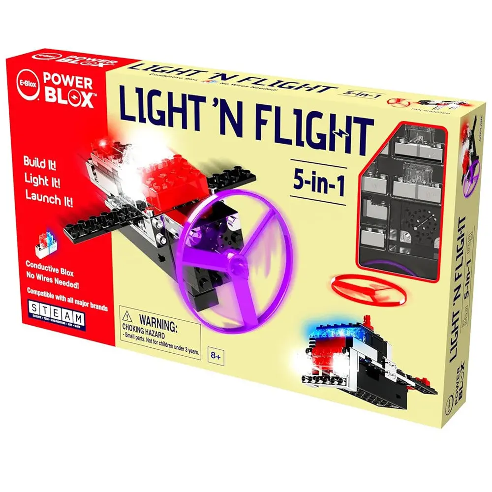 E-Blox Power Blox Light 'N Flight 5-In-1 Building Set - 58Pcs, For Kids Ages 8+ 1