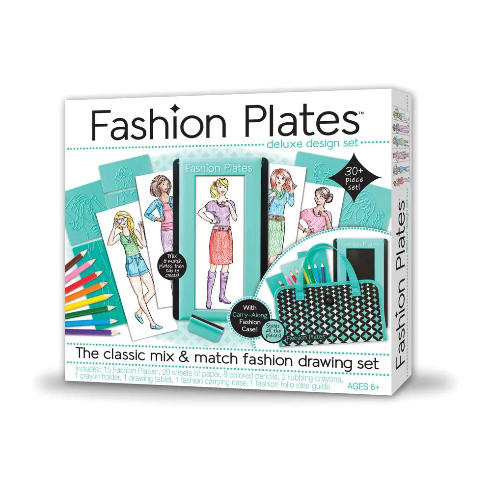 Fashion Plates Deluxe Design Set - Creative Drawing Kit For Kids 1
