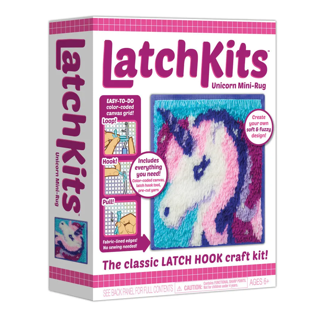 Latchkits Unicorn Mini Rug Classic Latch Hook Craft Kit 1