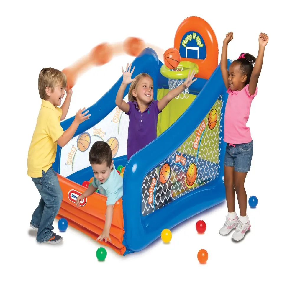 Little Tikes Hoop It Up! Play Center Ball Pit - Inflatable Basketball And Ball Pit Combo 1