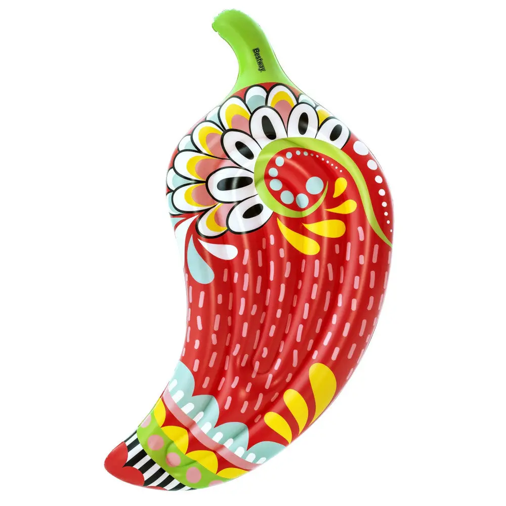 H2ogo! Flirty Fiesta Pepper Inflatable Pool Float, Multi-Color, 6'5" X 39" 1