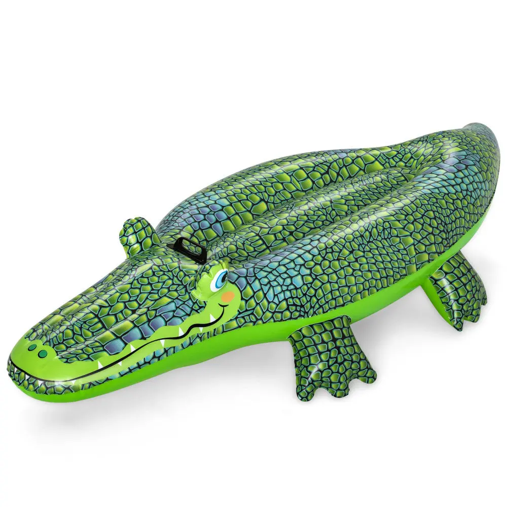 H2ogo! Buddy Croc Inflatable Ride-On Pool Float, 60" X 28", Green 1