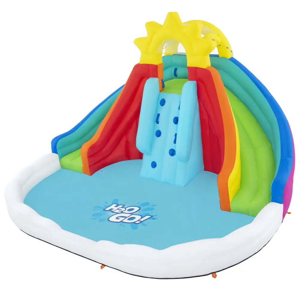 H2ogo Let It Rain Mega Water Park With Dual Slides And Climbing Wall 1