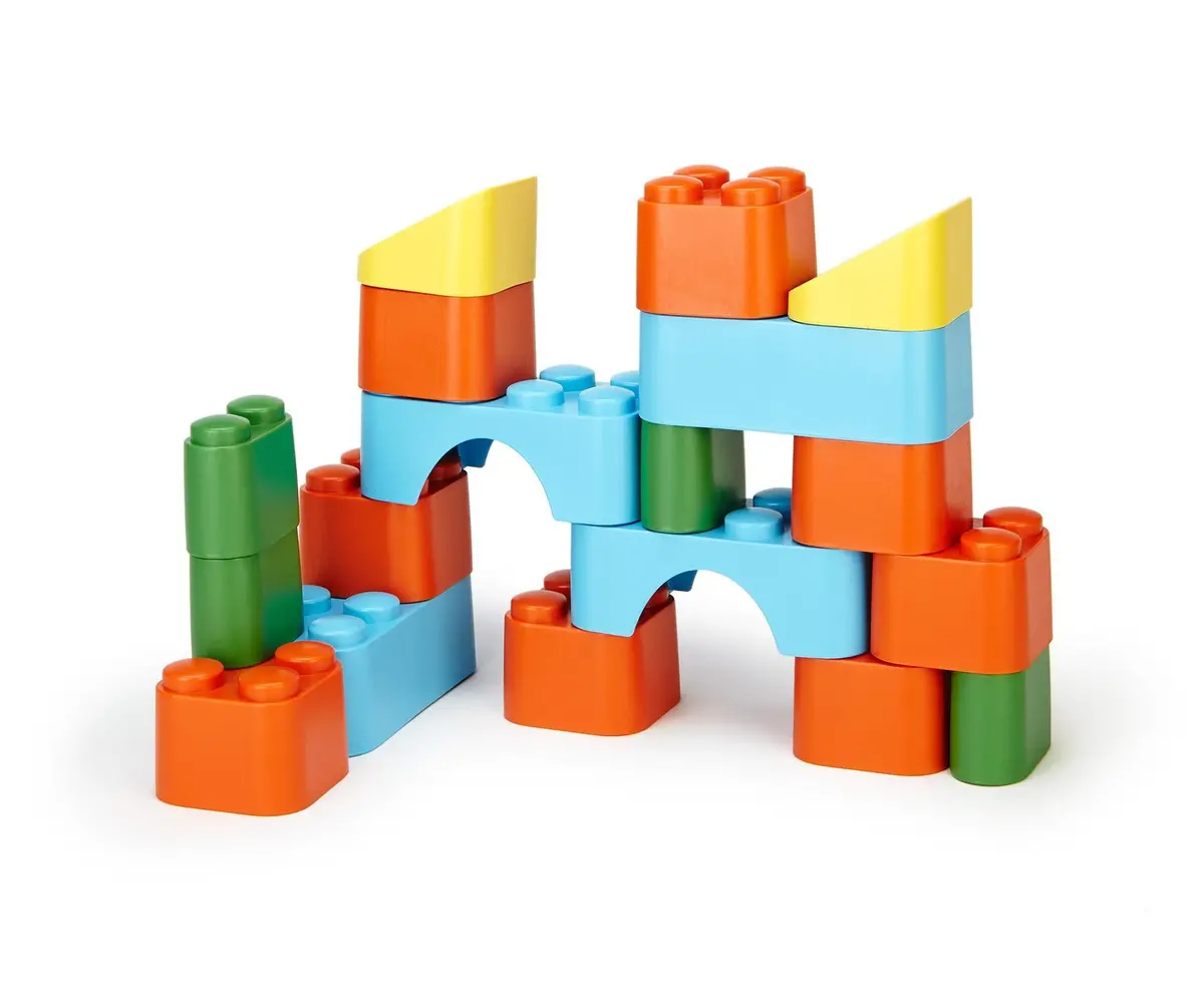 Green Toys Eco-Friendly 18-Piece Colorful Block Set For Kids 1