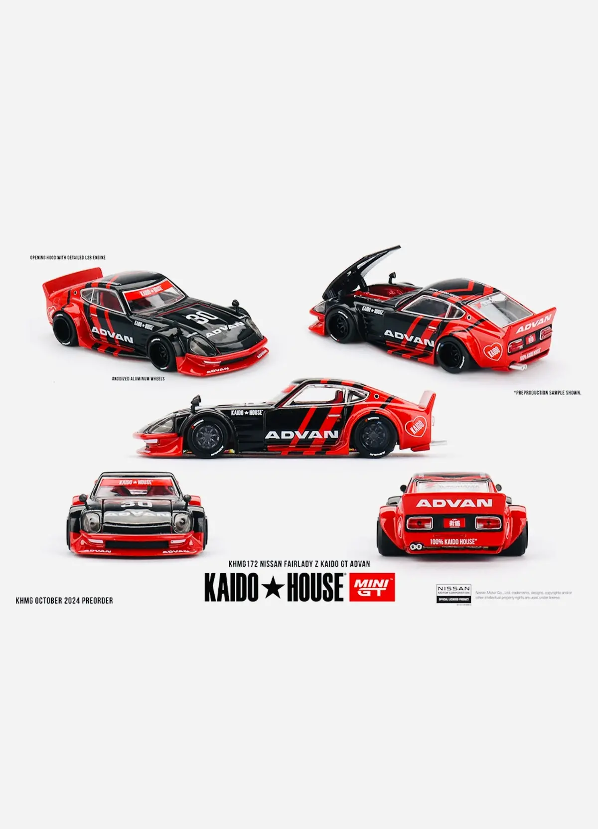 Mini Gt X Kaido House Collab Factory Sealed Nissan Fairlady Z Kaido Gt Advan #172 1