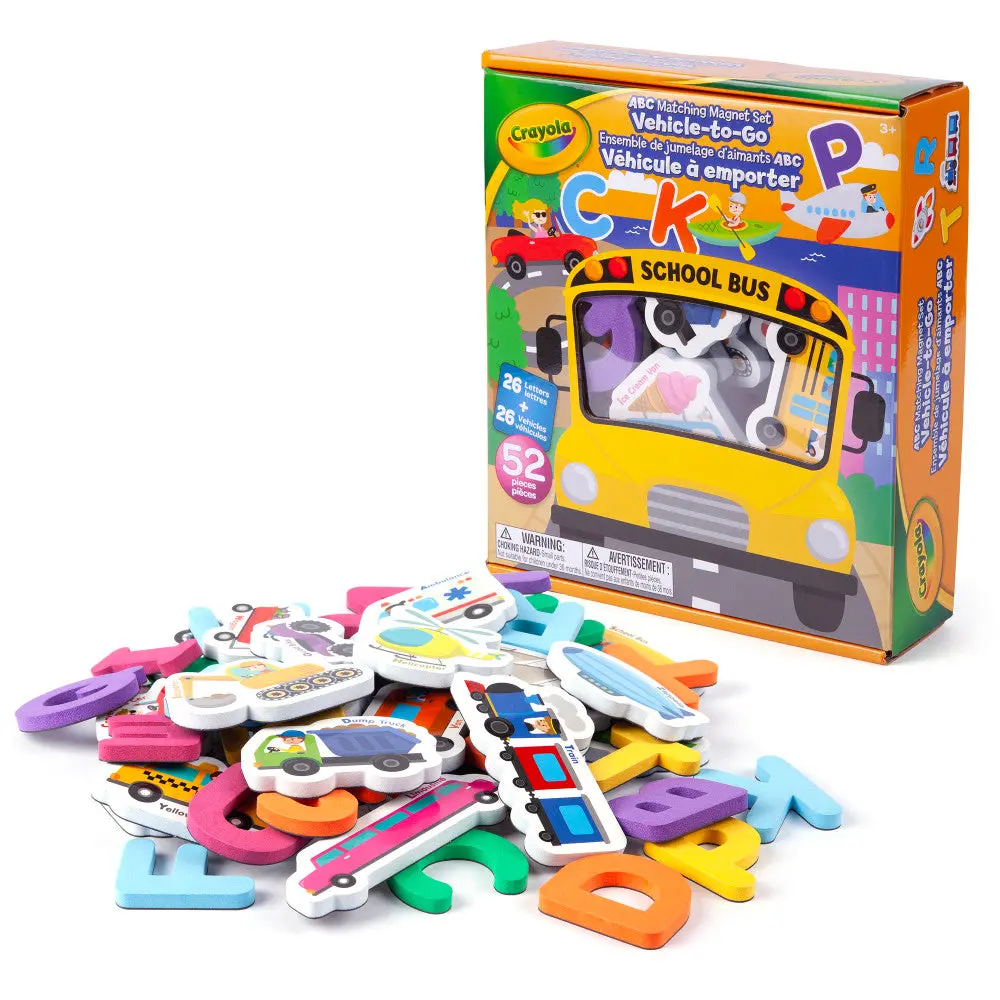 Crayola Abc Matching Magnet Set - Vehicle-To-Go - Colorful Learning Game For Toddlers 3+ 1